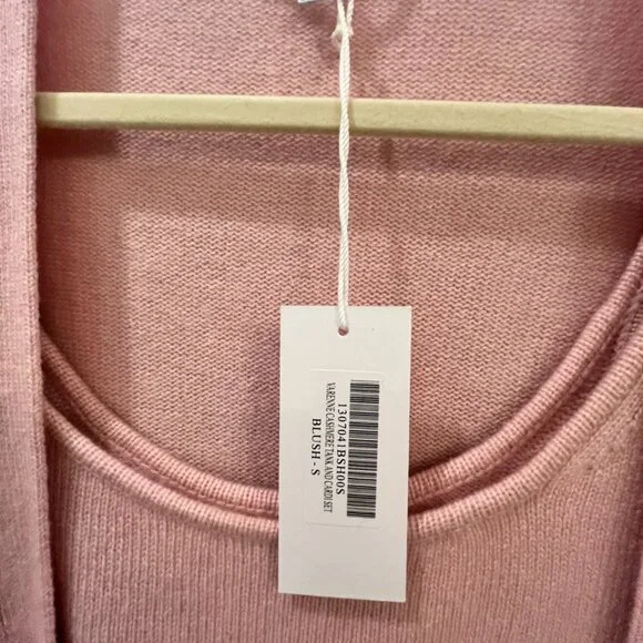 Reformation Varenne Cashmere Tank And Cardi Set Blush - Picture 3 of 3